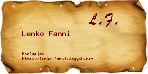 Lenko Fanni névjegykártya